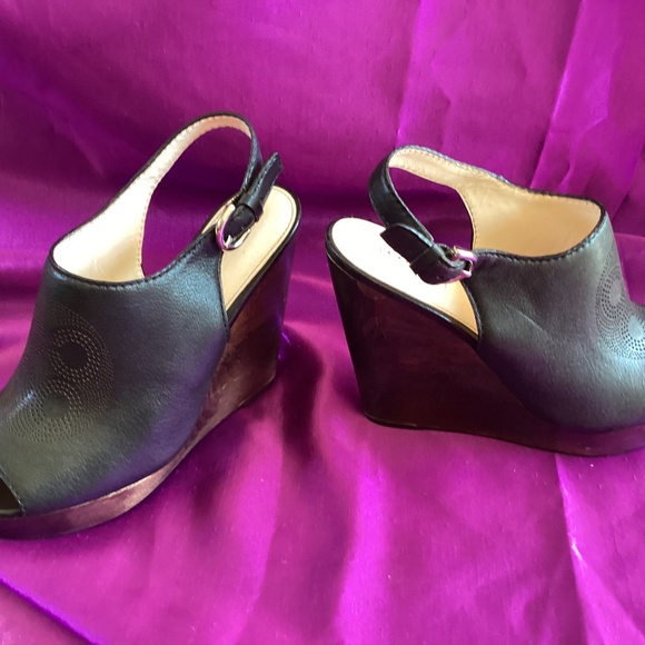 Coach Jade Wood Strap Wedge - Picture 1 of 9